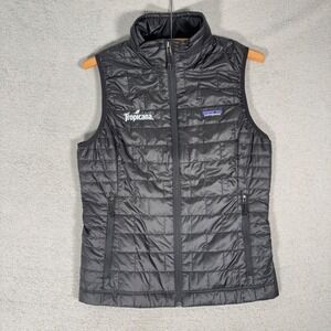 Patagonia Primaloft Puffer Vest Womens Size M Black Insulated Jacket‎ Tropicana